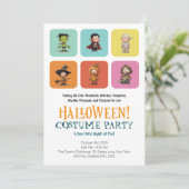 Cute Kids Halloween Costume Party | Modern Block Kaart (Staand voorkant)