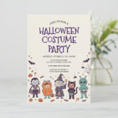 Cute Kids Halloween Feestje Uitnodiging (Staand voorkant)