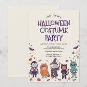Cute Kids Halloween Feestje Uitnodiging (Voorkant / Achterkant)