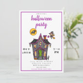 Cute Kids Halloween-feestkostuumfeest / Spokenhuis Kaart (Staand voorkant)