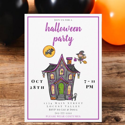 Cute Kids Halloween-feestkostuumfeest / Spokenhuis Kaart