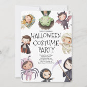 Cute Kids Halloween Kostuum Feest Kaart (Voorkant)