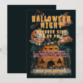 Cute Kids Halloween Night Party Custom Kaart (Voorkant / Achterkant)