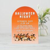 Cute Kids Halloween Night Party Orange Gradient Kaart (Staand voorkant)