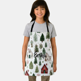 Cute Kids Holiday Apron with Name Schort