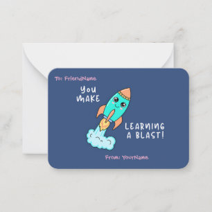 Cute Kids Klaslokaal Valentijnkaart Notitiekaartje