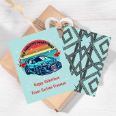 Cute Kids Retro Sun Valentines Car Notitiekaartje