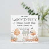 Cute Kids Spokenhouse Halloween-feest Kaart (Staand voorkant)