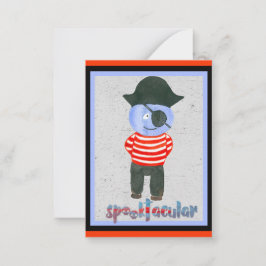 Cute Kids Spooky Halloween Cartoon Piraten Notitie Notitiekaartje