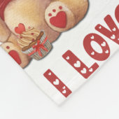 Cute Kid's Teddy Bear I Love You Valentine Fleece Deken (Hoek)