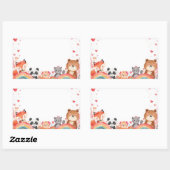Cute Kids Valentine Stickers | Cartoon Animals (Vel)