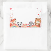 Cute Kids Valentine Stickers | Cartoon Animals (Tas)