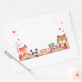 Cute Kids Valentine Stickers | Cartoon Animals (Envelop)
