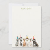 Cute Kids Watercolor Feestje Hond Verjaardagsfeest Notitiekaartje (Voorkant)