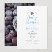 Cute Kiezeltje Hart Koppel Baby Shower / Sprinkle Kaart (Voorkant / Achterkant)