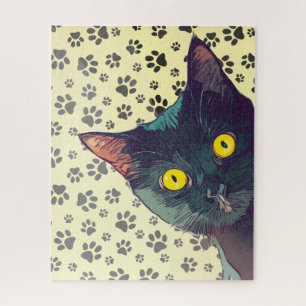 Cute Kijkende Kat Ontwerp Puzzel