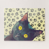 Cute Kijkende Kat Ontwerp Puzzel (Horizontaal)