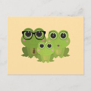 Cute Kikker Familie – Mama Papa Baby Kikkers Briefkaart