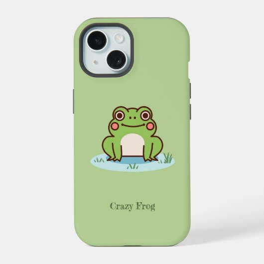 Cute Kikker Groen iPhone 15 Case (Achterkant)