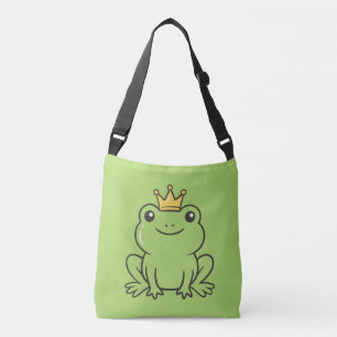 Cute kikker  Koningin grappig groen  Phonehoesje Crossbody Tas