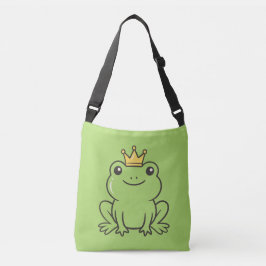Cute kikker Koningin grappig groene Phone Case Crossbody Tas