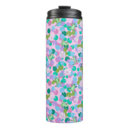 Cute kikker kunst tumbler met roze achtergrond thermosbeker