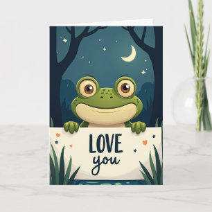 Cute Kikker Liefde Kaart
