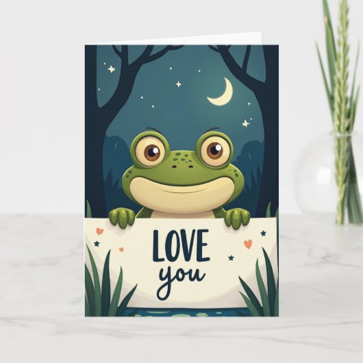 Cute Kikker Liefde Kaart (Voorkant)