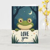 Cute Kikker Liefde Kaart (Gele Bloem)