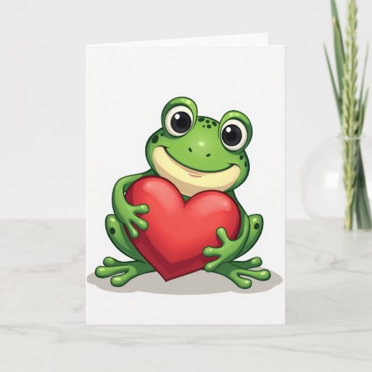 Cute Kikker Liefdeskaart Kaart (Voorkant)