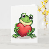 Cute Kikker Liefdeskaart Kaart (Gele Bloem)