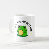 Cute kikker mok – Cute Aesthetic Mok Cadeau (Voorkant links)