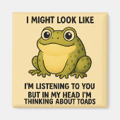 Cute Kikker Pad ADHD Humor Vergadering Overlevings Magneet (Voorkant)