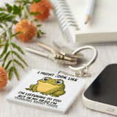 Cute Kikker Pad ADHD Humor Vergadering Overlevings Sleutelhanger (Voorkant Rechts)