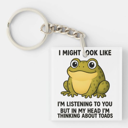 Cute Kikker Pad ADHD Humor Vergadering Overlevings Sleutelhanger (Voorkant)
