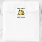 Cute Kikker Pad ADHD Humor Vergadering Overlevings Vierkante Sticker (Tas)
