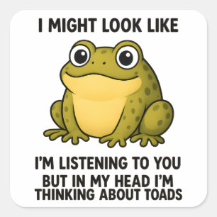 Cute Kikker Pad ADHD Humor Vergadering Overlevings Vierkante Sticker