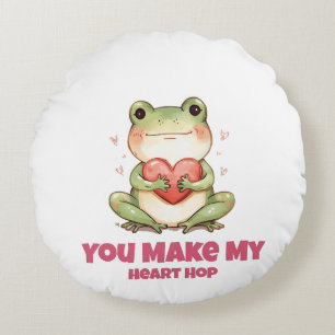 Cute Kikker Valentijn T-shirt Rond Kussen