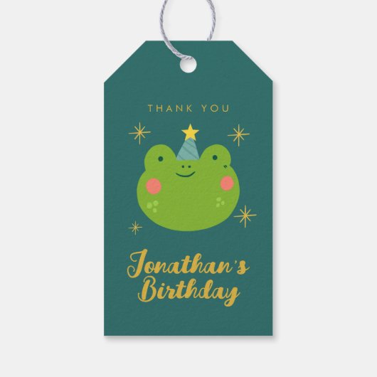 Cute Kikker Verjaardag bedankt cadeau Cadeaulabel (Achterkant)