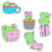 Cute kikkerkoppel valentijnstickerblad sticker (Voorkant)