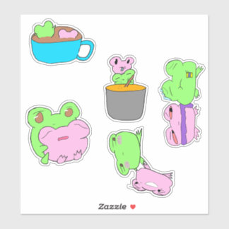 Cute kikkerkoppel valentijnstickerblad  sticker