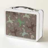 Cute Kikkers en Bloemig Groen Bruin Patroon (Achterkant)