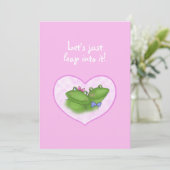 Cute Kikkers in hart Valentijnsdag kaart (Staand voorkant)