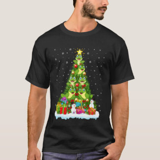 Cute Kikkers Kerstboom Vakantie Decor Grappig Kers T-shirt