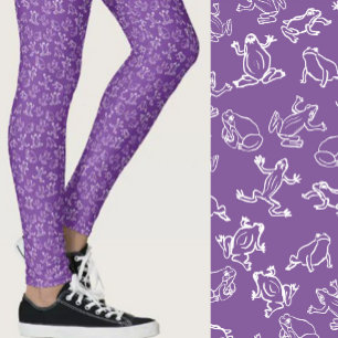 Cute Kikkers Paars en Wit Patroon Leggings