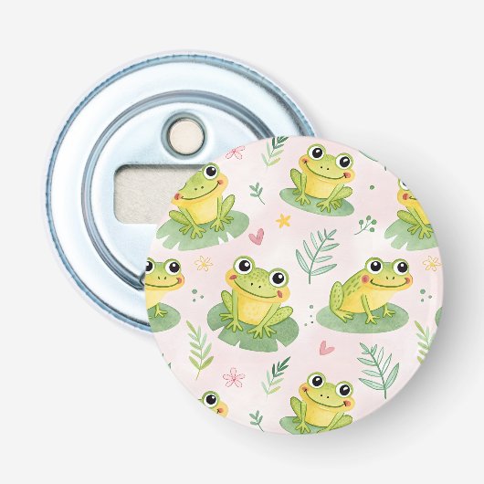 Cute kikkers Patroon Button Flesopener (Voorkant)