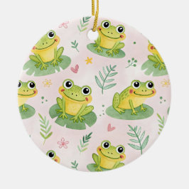 Cute kikkers Patroon Keramisch Ornament