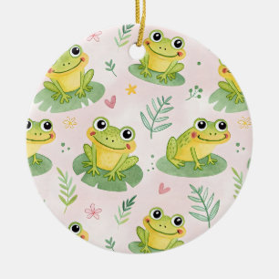 Cute kikkers Patroon Keramisch Ornament