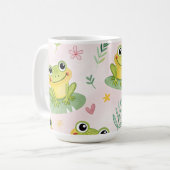 Cute kikkers Patroon Koffiemok (Voorkant links)