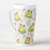 Cute kikkers Patroon Latte Mok (Linkerhoek)